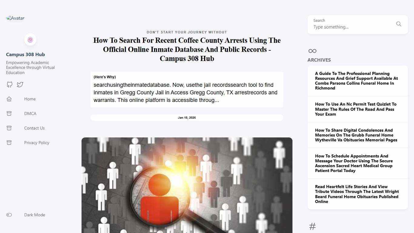 How To Search For Recent Coffee County Arrests Using The Official Online Inmate Database And Public Records - Campus 308 Hub